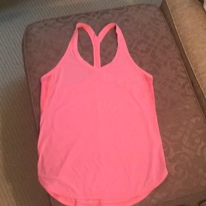 Lululrmon running tank with mesh-coral pink 4